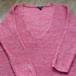 Oversized elbow cuffed express sweater size small coral color